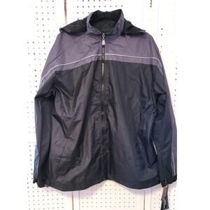 Total Rewards Mens Windbreaker XXL Unisex Removable Hood Water Repellent NWT Y2K